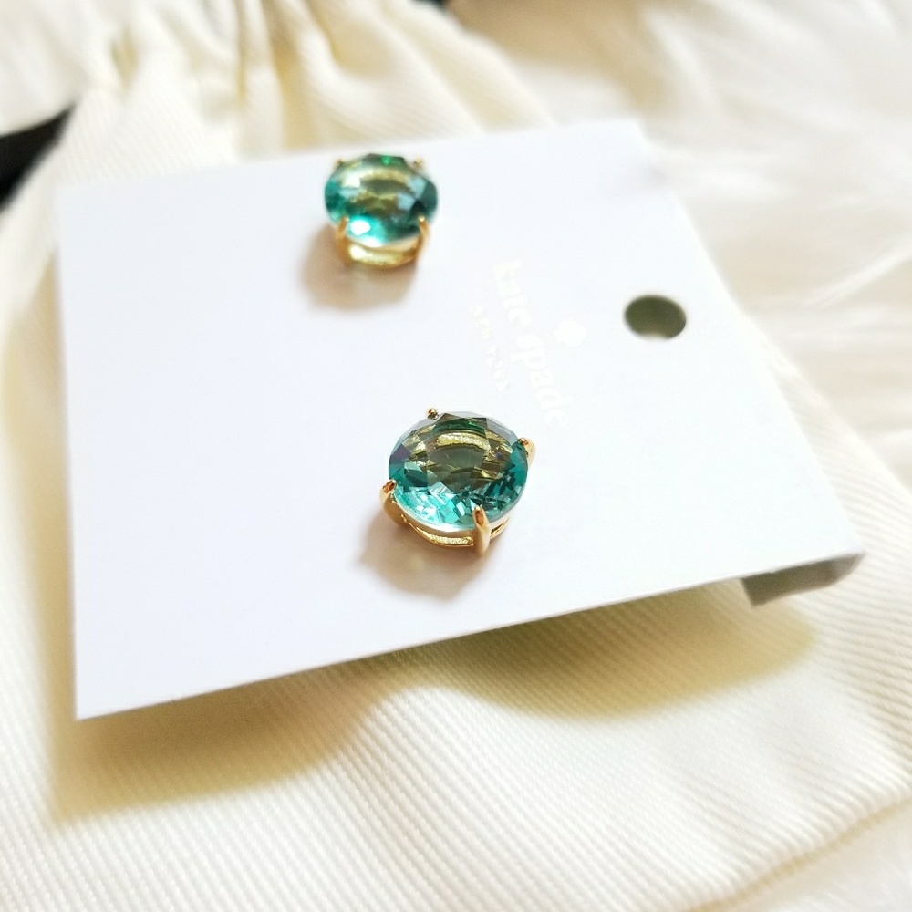 Kate Spade Greenab Gum Drop Stud Earrings with Bag - Picture 2 of 4